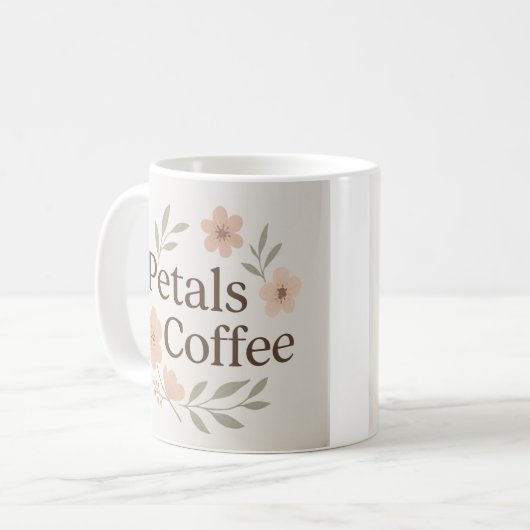 Petals & Coffee Floral Tasse (Vorderseite Links)