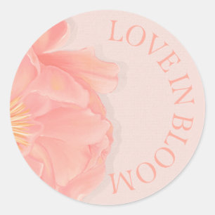 Petals Floral Arch Brautparty Rosa Einladung Runder Aufkleber