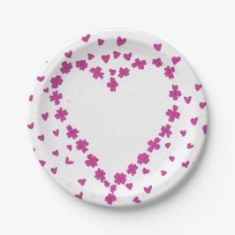 Petals Heart Paper Plate Pappteller