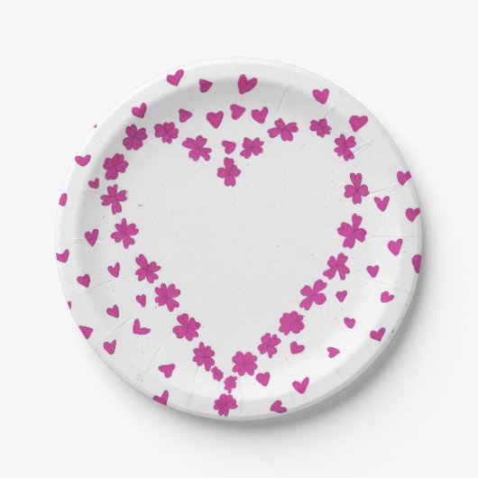 Petals Heart Paper Plate Pappteller (Vorderseite)