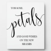 Petals Hochzeitszeichen Tabletop Plaque mit Easel Fotoplatte (Vorderseite)