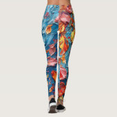 Petals in Motion – Expressive Abstract Floral Leggings (Rückseite)