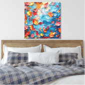 Petals in Motion – Expressive Abstract Floral Leinwanddruck (Insitu (Schlafzimmer))