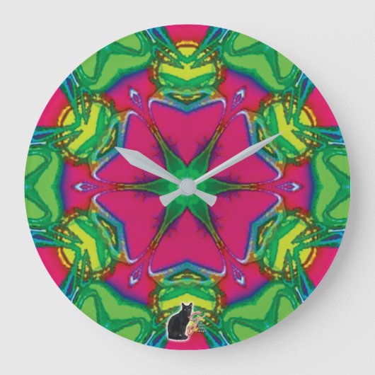 Petals Kaleidoscope Große Wanduhr (Vorderseite)