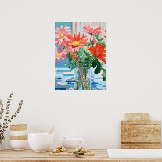 Petals & Light: Ein Tablett Blumenfreude Poster (Küche)