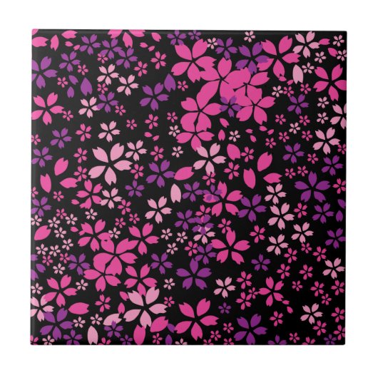 Petals of Serenity: Cherry Blossom Fliese (Vorderseite)