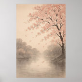 Petals on the River Springtime Serenity Poster (Vorne)