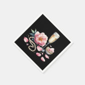 Petals Pearls Prosecco Dekoration Tafelgeschirr Serviette (Ecke)