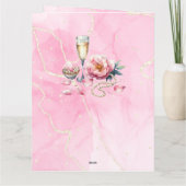 Petals Pearls Prosecco Favors Brautparty Karte (Rückseite)