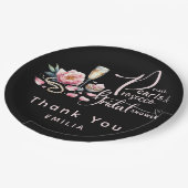 Petals Pearls Prosecco Favors Brautparty Pappteller (Schrägansicht)