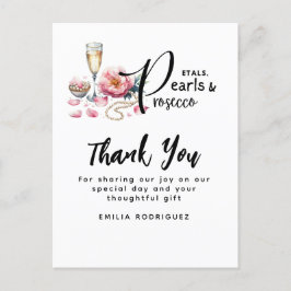 Petals Pearls Prosecco Favors Brautparty Postkarte