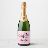 Petals Pearls Prosecco Favors Brautparty Schaumweinetikett (Vorderseite)