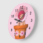 Petals & Playtime Bloom Pink Clock Große Wanduhr (Winkel)
