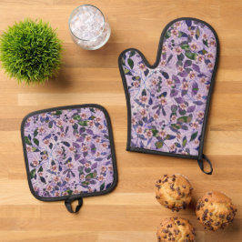 Petals & Poetry - Natur Inspiriert Blumenmuseum - Ofenhandschuh & Topflappen-Set