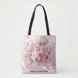 Petals & Promises: Ein rosa Rose Brautparty Tasche