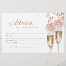 Petals & Prosecco Advice Card Brautparty Briefpapier