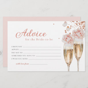 Petals & Prosecco Advice Card Brautparty Briefpapier