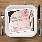 Petals & Prosecco Black & Rose Gold Brautparty Serviette
