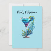 Petals & Prosecco Bläsernes Brautparty Einladung (Rückseite)