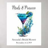 Petals & Prosecco Bläsernes Brautparty Poster (Vorne)