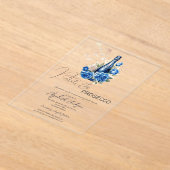 Petals & Prosecco Blue Roses Champagne Acryleinladungen (Ablage )