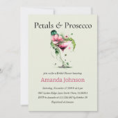 Petals & Prosecco Blume Brautparty Einladung (Vorderseite)