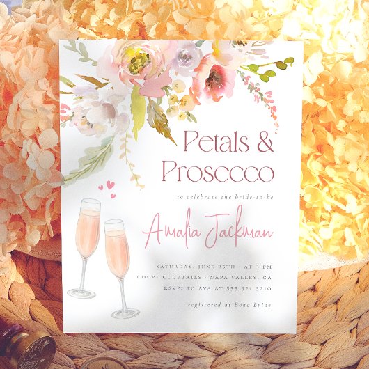 Petals & Prosecco Blumendusche Einladung