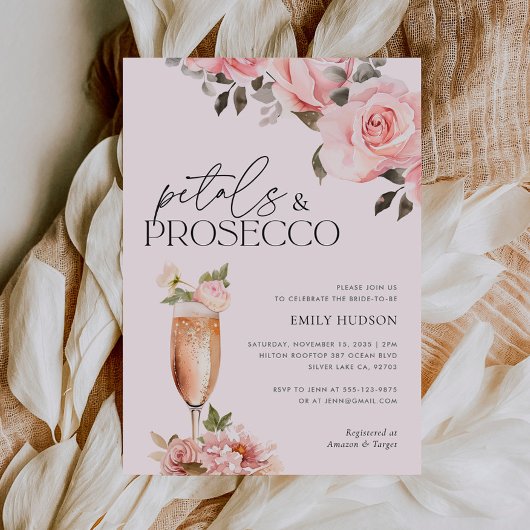 Petals & Prosecco Blumendusche Einladung