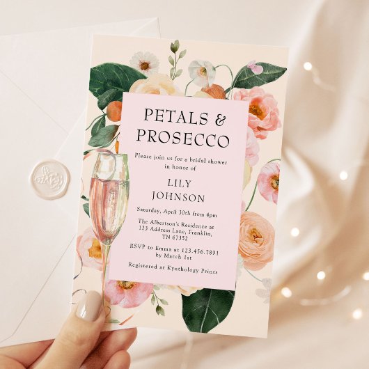 Petals & Prosecco Blumendusche Einladung