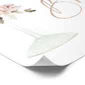 Petals Prosecco Blush Brautparty Willkommen Poster (Ecke)