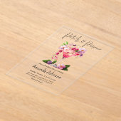 Petals & Prosecco Blush Pink Brautparty Acryleinladungen (Ablage )