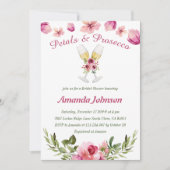 Petals & Prosecco Blush Pink Brautparty Einladung (Vorderseite)