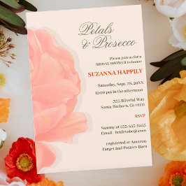 Petals & Prosecco Blush Pink Brautparty Einladung