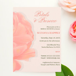 Petals & Prosecco Blush Pink Brautparty Einladung