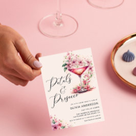 Petals & Prosecco Blush Pink Brautparty Einladung