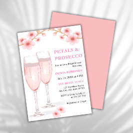 Petals & Prosecco Blush Pink Brautparty Einladung