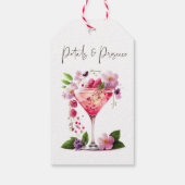 Petals & Prosecco Blush Pink Brautparty Geschenkanhänger (Rückseite)