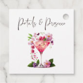 Petals & Prosecco Blush Pink Brautparty Geschenkanhänger (Rückseite)