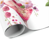 Petals & Prosecco Blush Pink Brautparty Geschenkpapier (Rolleneckpunkt)