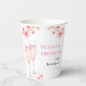 Petals & Prosecco Blush Pink Brautparty Pappbecher (Rückseite)