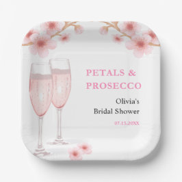 Petals & Prosecco Blush Pink Brautparty Pappteller