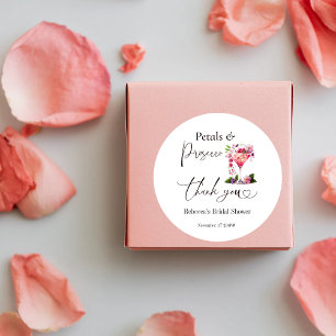 Petals & Prosecco Blush Pink Brautparty Runder Aufkleber