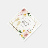 Petals & Prosecco Blush Pink Brautparty Serviette (Ecke)