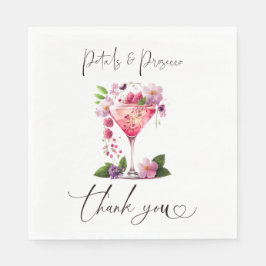 Petals & Prosecco Blush Pink Brautparty Serviette