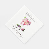 Petals & Prosecco Blush Pink Brautparty Serviette (Ecke)