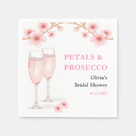 Petals & Prosecco Blush Pink Brautparty Serviette