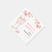 Petals & Prosecco Blush Pink Brautparty Serviette (Ecke)