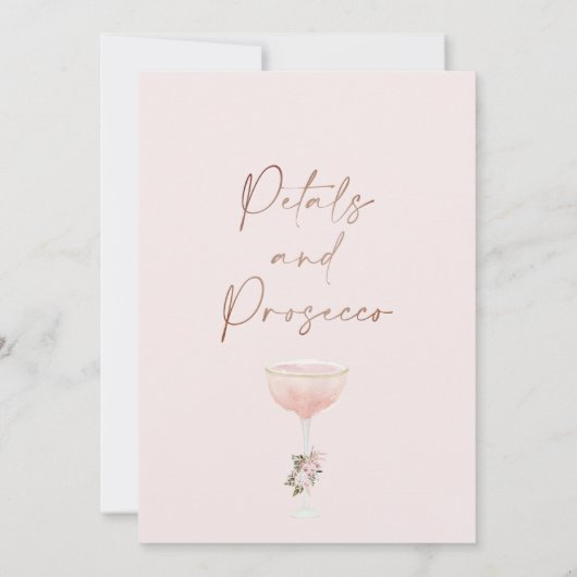 Petals Prosecco Boho Blush Brautparty Einladung (Rückseite)
