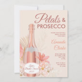 Petals & Prosecco Boho Bridal Dusche Einladung (Vorderseite)