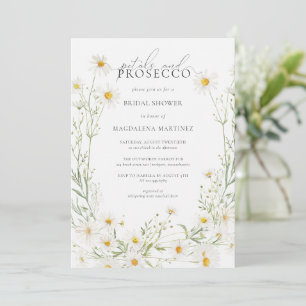 Petals Prosecco Boho Daisy Brautparty Einladung